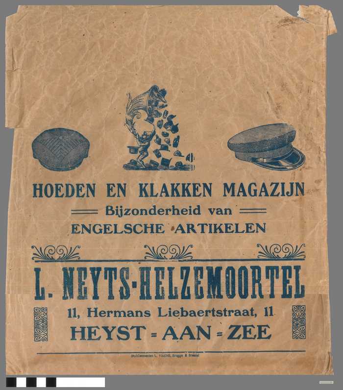 Papieren winkelzak 'Hoeden en Klakken Magazijn' - L. Neyts-Helzemoortel