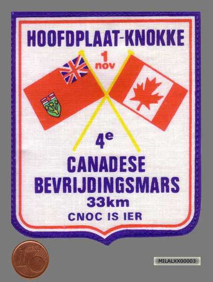 Insigne 4e Canadese Bevrijdingsmars. Hoofdplaat - Knokke