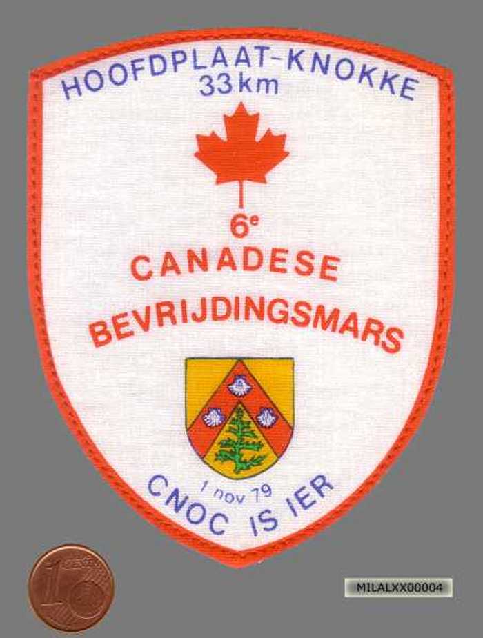 Insigne 6e Canadese Bevrijdingsmars. Hoofdplaat - Knokke