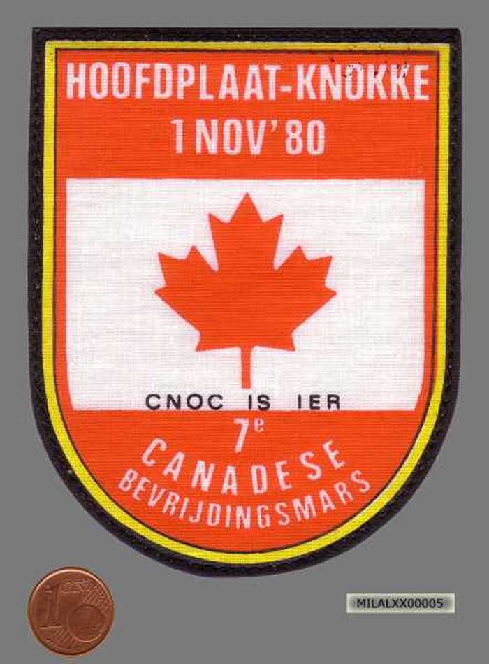 Insigne 7e Canadese Bevrijdingsmars. Hoofdplaat - Knokke