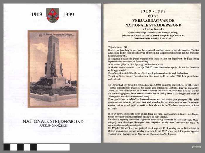 Nationale Strijdersbond - Afdeling Knokke 1919-1999