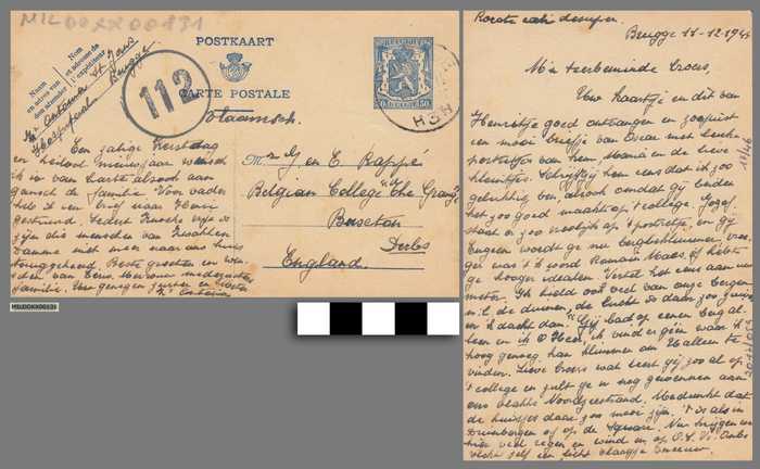 Briefwisseling (postkaart) aan J. en E. Rappé tijdens WOII