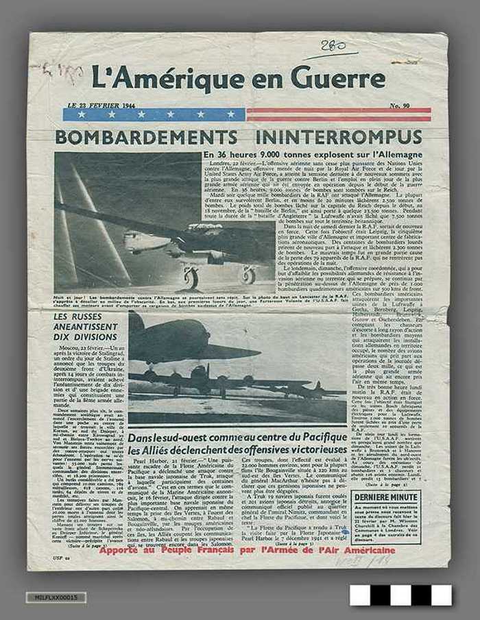L'Amerique en Guerre - Apporté au peuple Français par l'armée de l'Air Américaine - N° 90