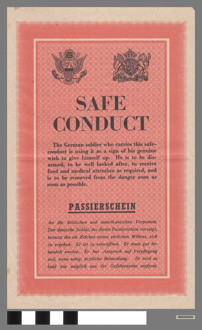 Safe Conduct - Overgavepas van Duitse soldaat
