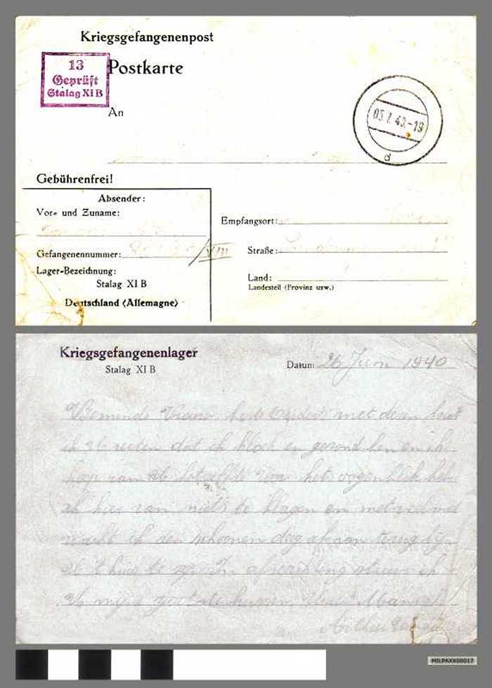 Kriegsgefangenenpost - Postkarte - Vandooren Arthur