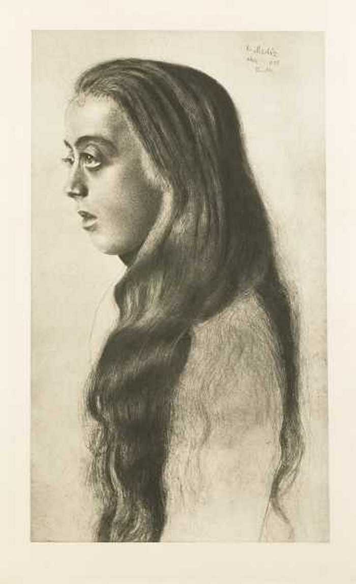 Aus Belgien, Studien-Blätter von K. Mediz - Jong meisje met lange haren