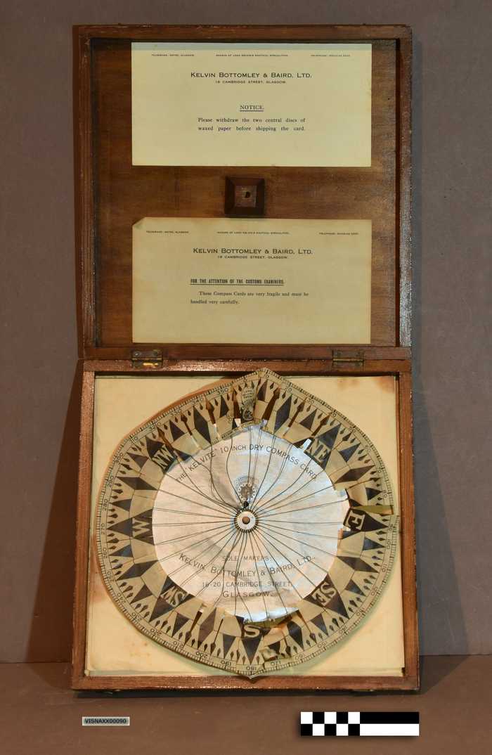 10 inch Dry Compass Card - Kelvin, Bottomley & Baird - 1920