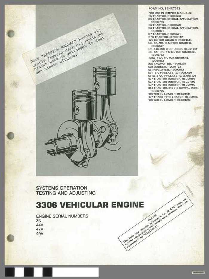 3306 Vehicular Engine - System operation, testing and adjusting