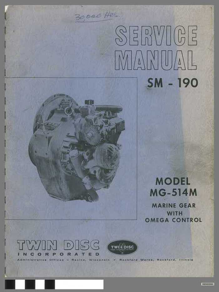Service manual SM-190 -  Model MG-514 M - Marine gear with omega control