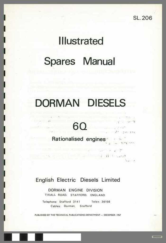 Dorman diesels - Type 6Q - Illustrated Spares Manual