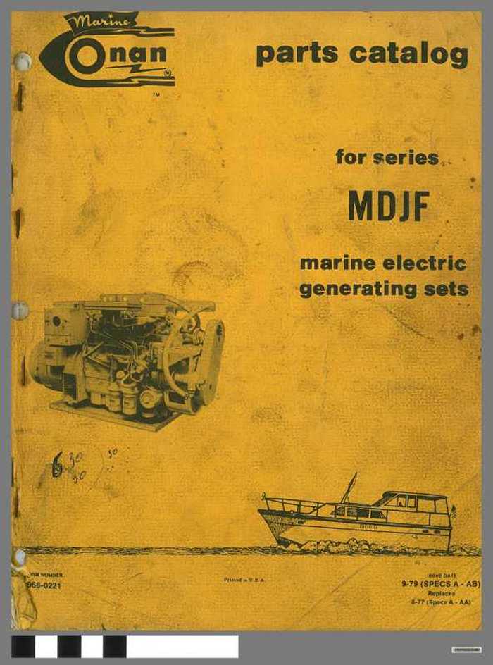 Marine Onan - Parts catalog for series MDJF - Marine Electric generating sets